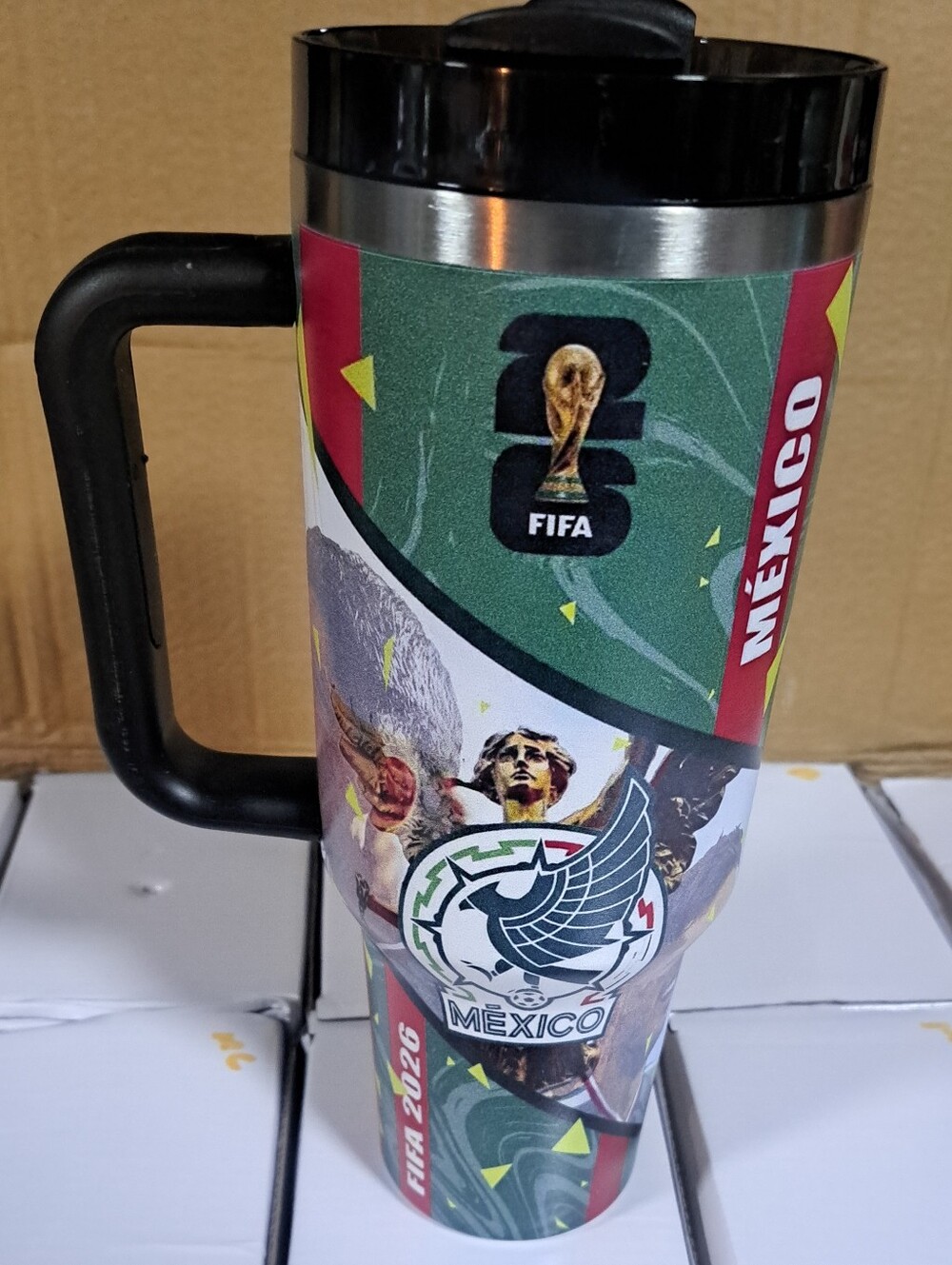 México 2026 Travel Mug - Green, Red, White